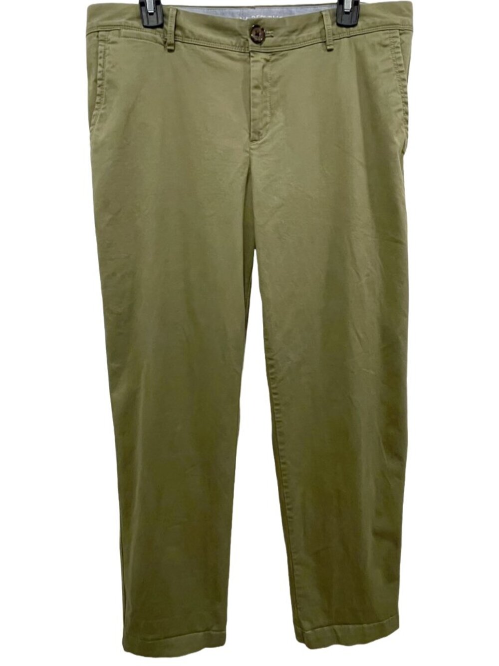 Olive Green Chino Pants Roll-Up Cuff Banana Republic City Size 10